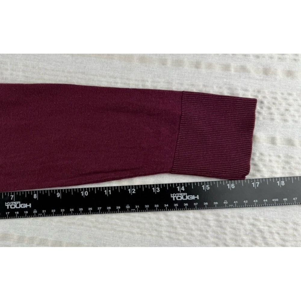 Banana Republic Silk Cashmere Sweater Burgundy Crewneck Medium Classic - Picture 5 of 5